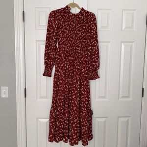 Floral Burgundy Dress